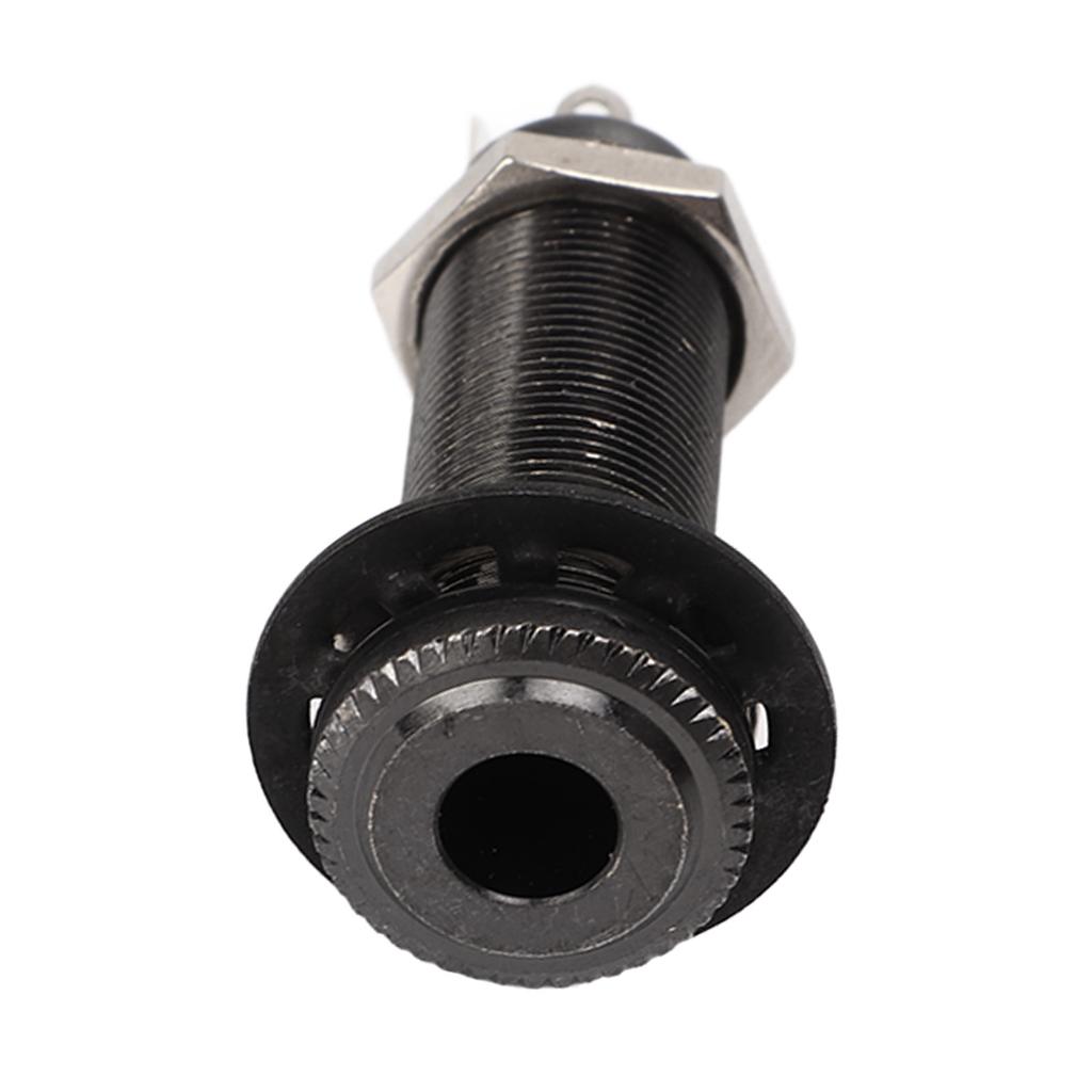 Guitar Threaded Jack Replacement Brass Straight Output Endpin for Electric Guitar Bass Gun Black