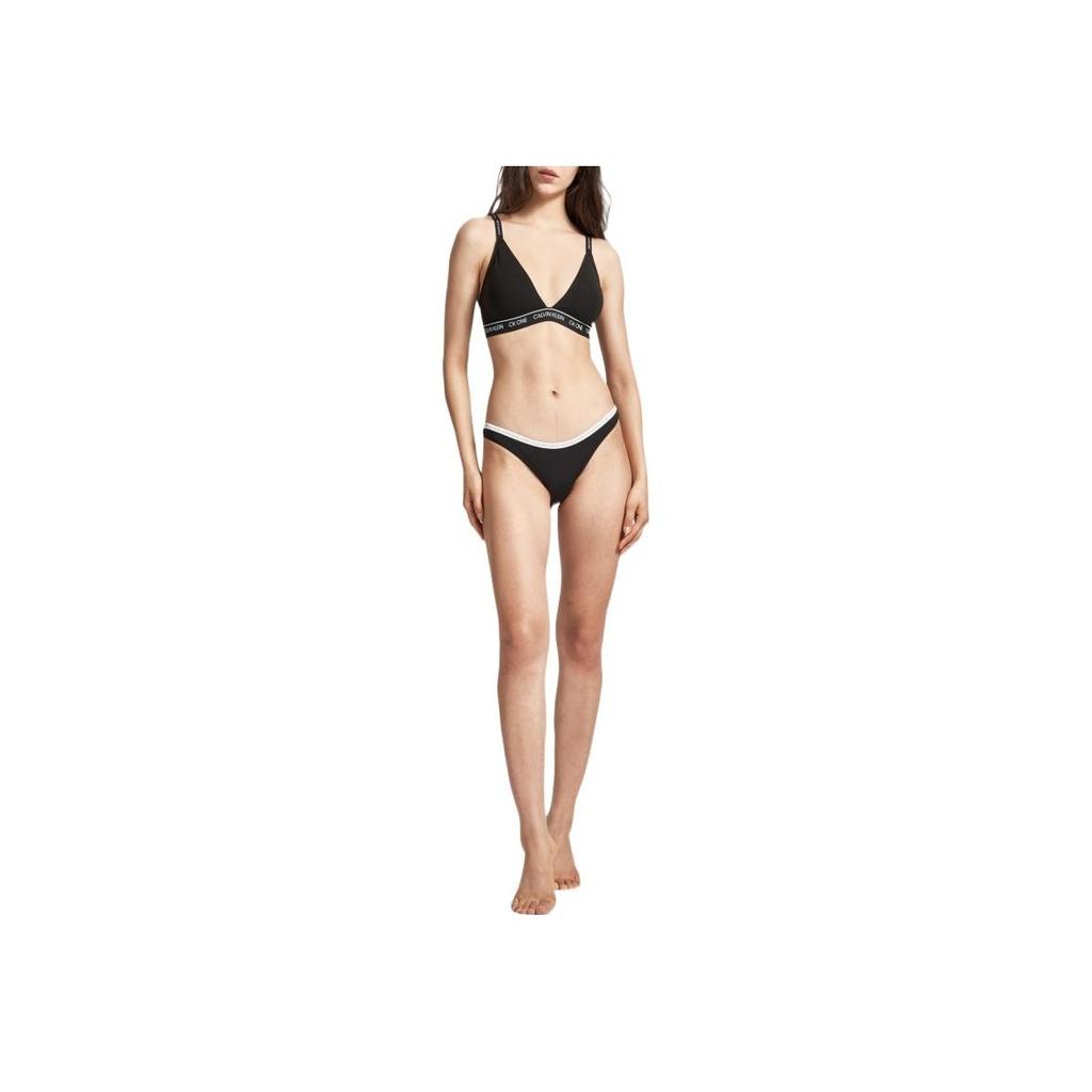 Calvin Klein Solid Logo Triangle Cup Bra Women underwear Black QF5730-001