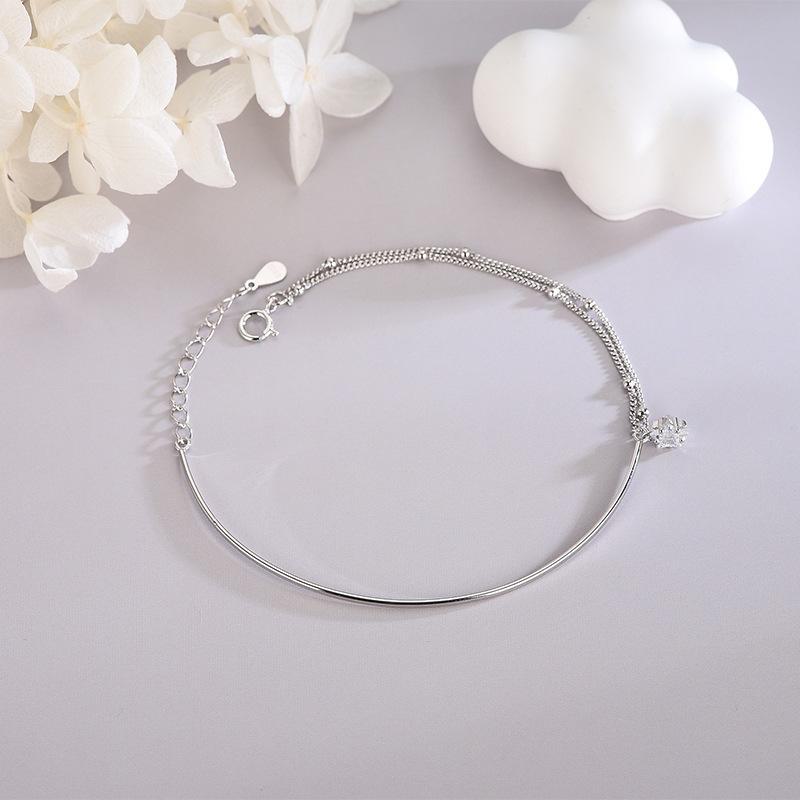 S925 Sterling Silver Double-Layer Zircon Star Bracelet