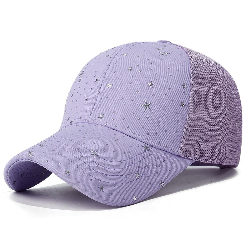 Casual Starry Sky Print Mesh Baseball Cap Wide Brim Breathable Peaked Cap Adjustable Trucker Cap Summer