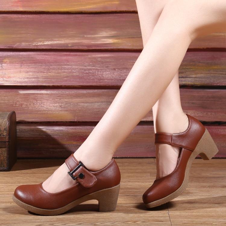 Cheap Women Shoes Dancing Shoes Soft Bottom Leather Shoes Casual High Heel Shoes Wedge Shoes Joom