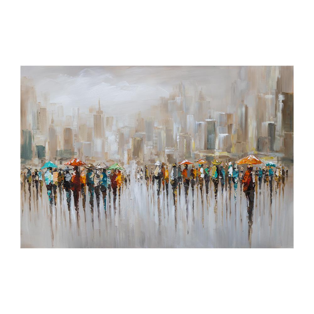 People with Umbrellas Modern Abstract Art Canvas Print Wall Art Picture Canvas Painting for Living Room Home Decor