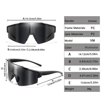 Large Lens Sports Bike Sunglasses UV400 Windproof Cycling Mtb Eyewear Fashion Brand Men Women Bicycle Driving FishingGlasses