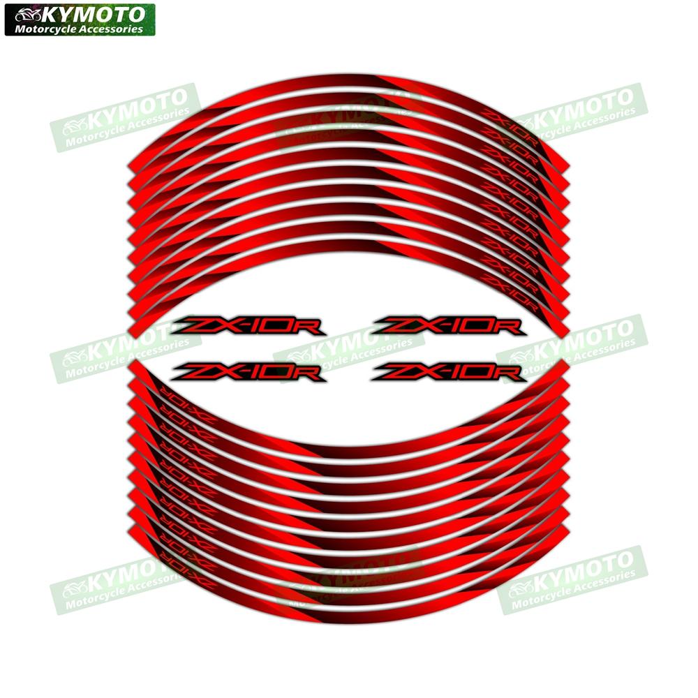 For ZX-10R ZX10R motorcycle accessories 17 inch front and rear wheel decals fairing wheel modified reflective stripe stickers