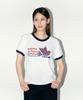 Laipeutaimkollegtibeu Ringer Bird Short Sleeve T-Shirt White Navy