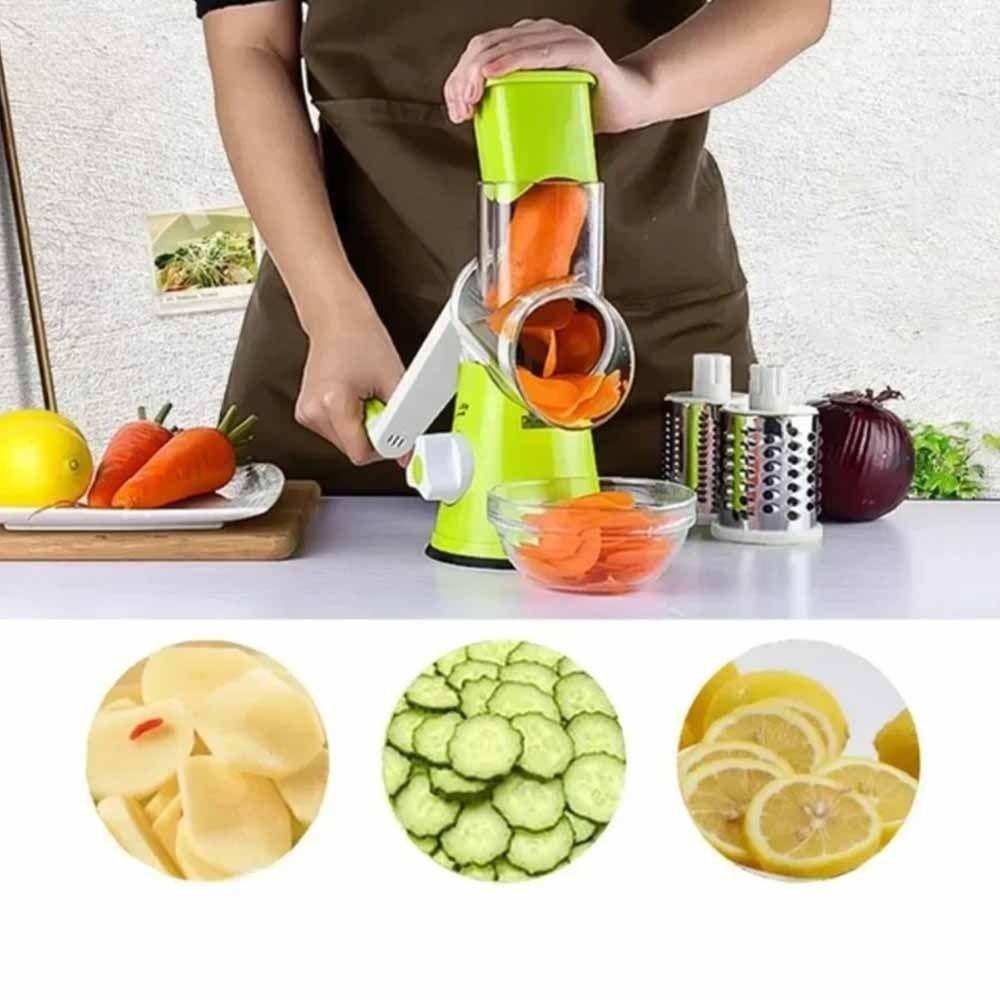 Stainless Steel Vegetable Cutter 3 Sharp Drums Kitchen Chopper  Vegetable Processing
