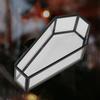 Elegant Glass Coffin Retro Jewelry Holder Halloween Themed Clear Glass Coffin Shaped Jewelry Box for Vintage Style Lover