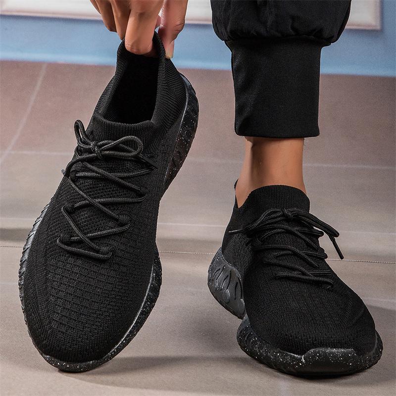 TUINANLE Pánske bežecké topánky sieťovaná priedušná platforma tenisky na šnurovanie ľahké tenisky vulkanizované topánky