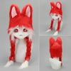 Animal Head Cats Fursuit Cut Mask Plush Cats Headgear Cats Costume for Halloween Masquerade Dress Up Cosplay Party
