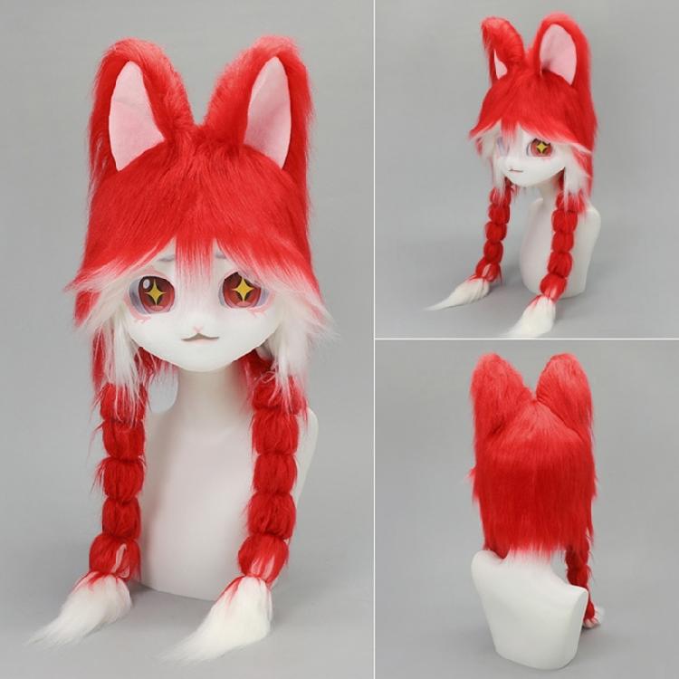 Animal Head Cats Fursuit Cut Mask Plush Cats Headgear Cats Costume for Halloween Masquerade Dress Up Cosplay Party