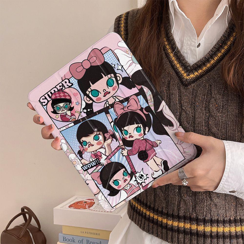 Bubble Girl Apple iPad 11 Tablet Case 3+Y Fold Air 7 Protective Case A16 with Pen Slot 5/4 Female 9/8 70% off