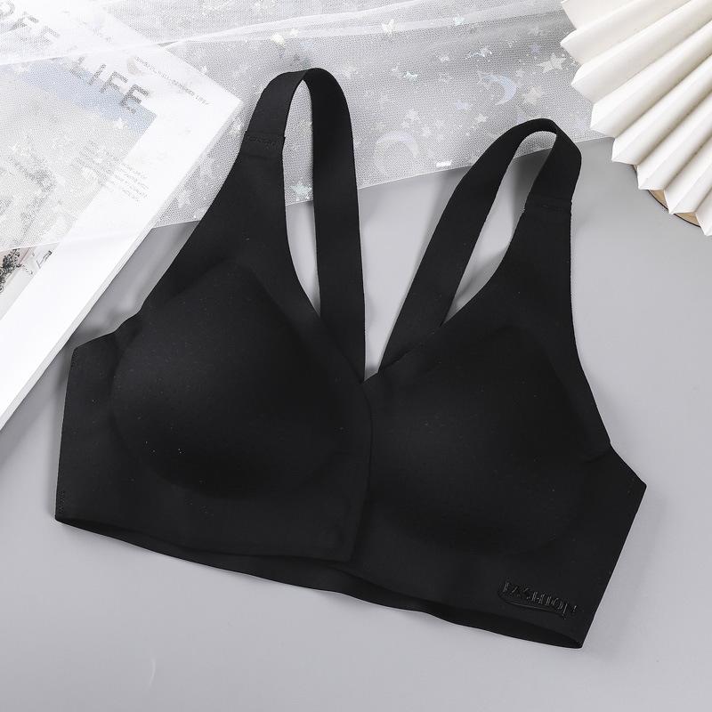 One-piece Ice Silk Seamless Steel Ring, Front Buckle Adjustment Type, Gather and Close Sub-breasts, Beautiful Back, Sports Underwear, Women's Bra
