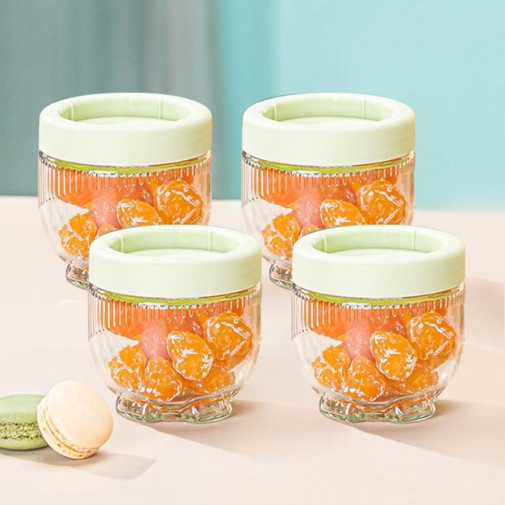 Reusable Airtight Lids Glass Jar Transparent 300ml 600ml Candy Container Leak-Proof Thicken Food Storage Jar for Snacks