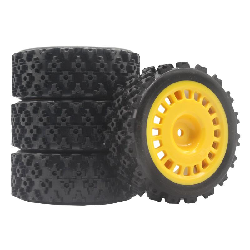4pcs 70MM Rally Tires Rubber Tire Wheel Tyre for Tamiya XV01 XV02 TT01 TT02 PTG-2 1/10 RC Rally Racing Car Upgrade Parts