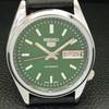 JAPAN VINTAGE SEIKO 5 AUTOMATIC REFURBISHED MENS GREEN DIAL WATCH a440574-4 Sk-a440574