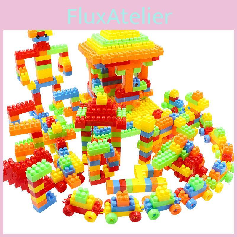 Plastic Childrens Diy Building Blocks Assembly Interlocking Early Education