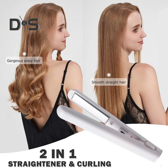 Portable USB Hair Straightener Fast Heating Electric Curling Iron Straight Curly Hair Bangs Mini Curling Wand Travel Women Hair Styling Tool