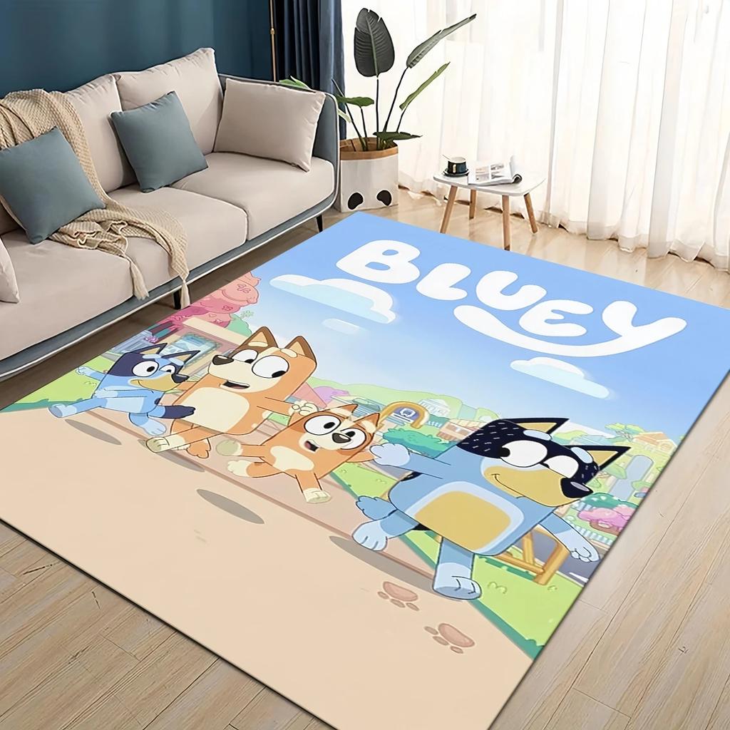 SICAK 3D Mavi Köpek Ailesi Çizgi Film Köpekler Halı Kilim Oturma Odası Yatak Odası Ev Dekorasyonu için, Çocuk Oyun Kaymaz Kanepe Önü Paspas