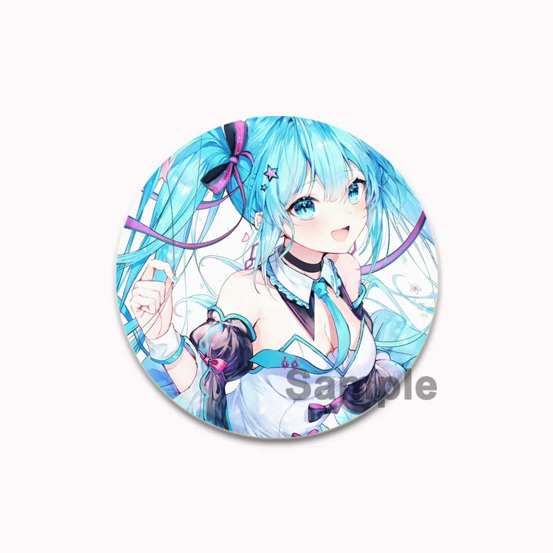 

32/44/58 мм мультяшная фигурка Хацунэ Мику броши косплей идол певица значок для воротника рюкзак шляпа аксессуар ручной работы аниме эмалированные булавки 32mm