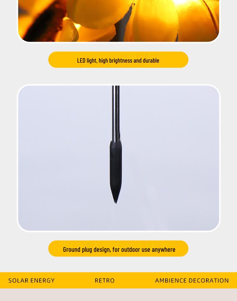 Sunflower Solar Waterproof Garden Stake Lights - Luminous Lawn and Landscape Flower Lights