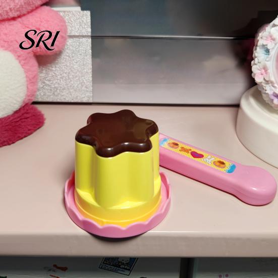 Role Play Feeding Toy Simulated Pudding with Retractable Spoon Pretend Role-Playing Plush Doll Accessory Baby Interactive Easter Basket Stuffers Gifts