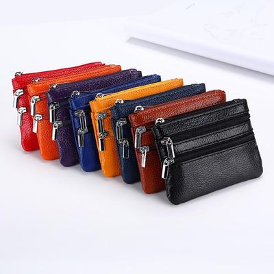 Stylish Leather Coin & Key Zipper Pouch - Ladies’ Multifunctional Card Holder