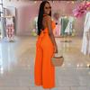 Women's Fashion Halter Strap Top & Long Pants Two-Piece Set: Casual European & American Style