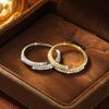 New Fine Rings Unisex Hip Hop Moissanite Ring Engagement Adjustable Half Open Twist Eternity Band Ring Gifts Unisex