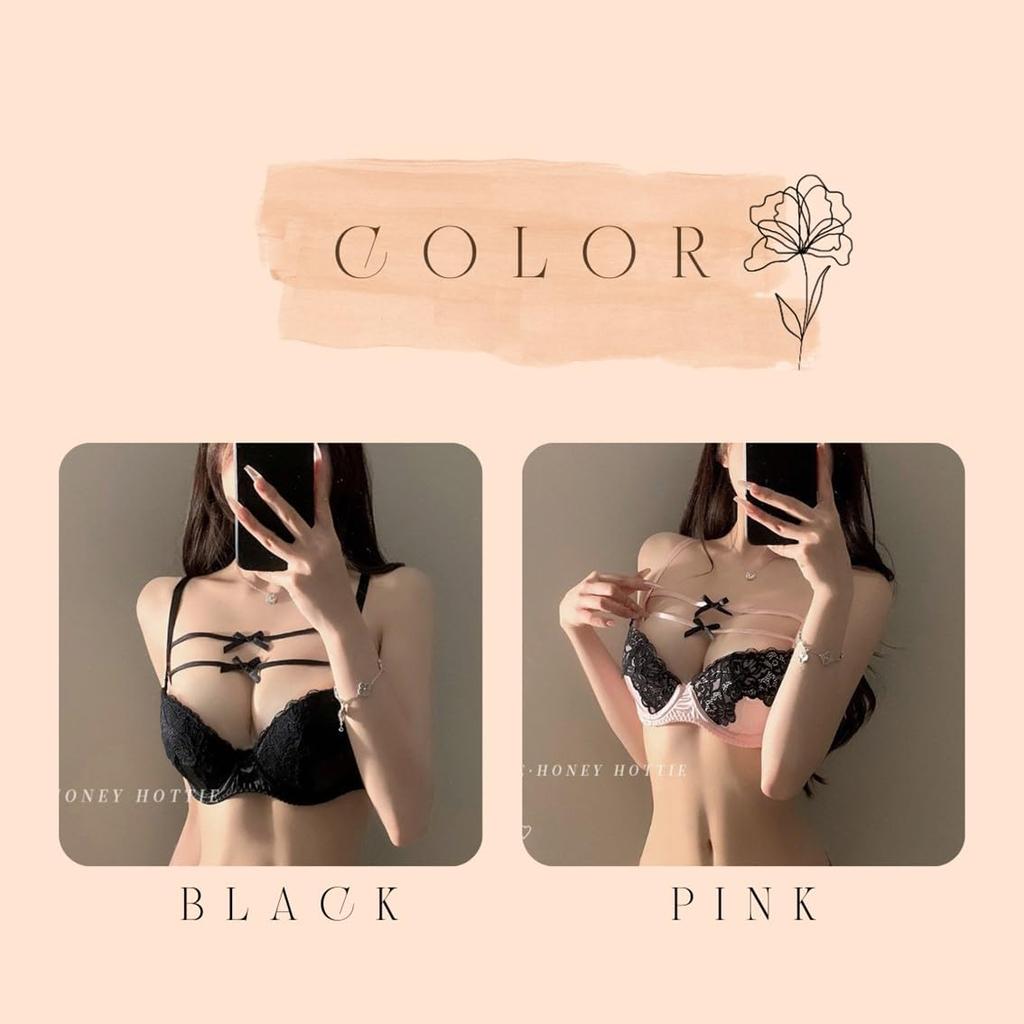 Lace Bra and Shorts Sexy Lingerie Set for Enhances Sexy Innerwear [AQUA Marine] Set, Women, Cute, Cleavage, Nightwear, Underwear, (Pink, M)