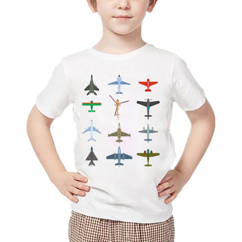 Farbiges Flugzeuge-Print Baby Jungen Sommer T-Shirt Cartoon Flugzeug T-Shirt Mädchen Lässig Kurzarm Y2K Oberteile Kind Harajuku T-Shirt
