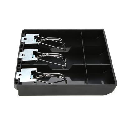 Kassenschublade Registereinsatz Tablett Ersatz Kassierer Drei Box mit Metallclip(schwarz)
