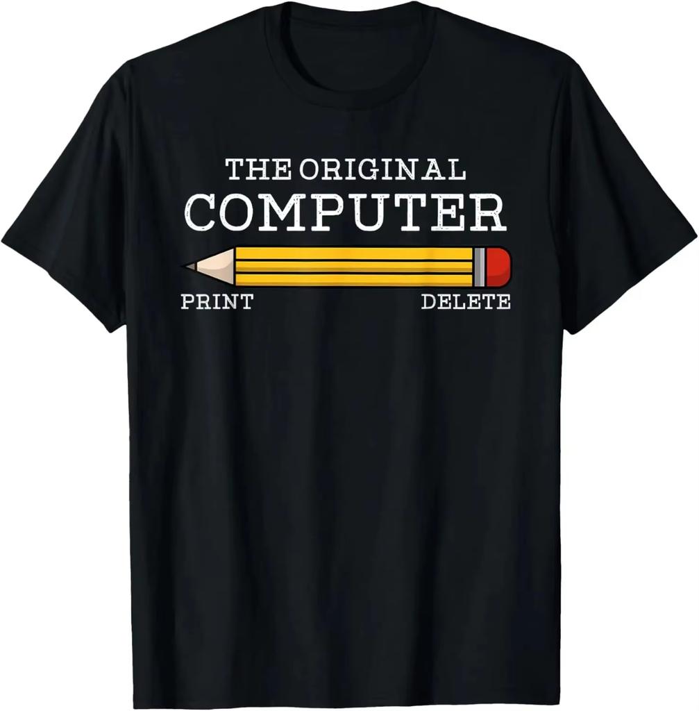 Der Originale Computer Eine Interessante Satire auf Programmierer Bleistift Geschenke T-Shirts Bedruckte Grafiken T-Shirts Damenbekleidung