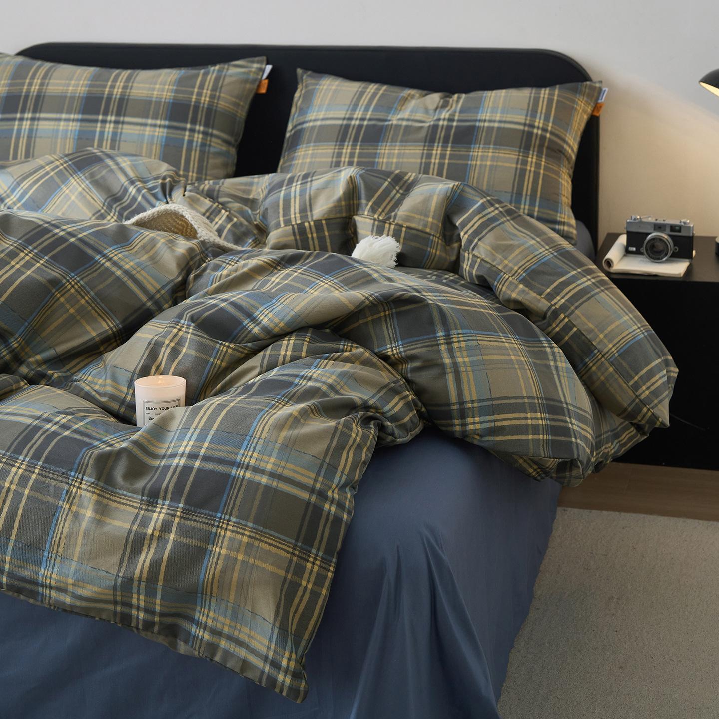 Cotton four-piece simple lattice series pure