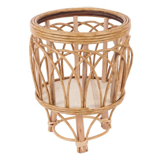 Floor Flower Stand, Heavy Pots Stable Rattan Basket, Smooth Surface Flower Stand for Indoor Outdoor Balcony