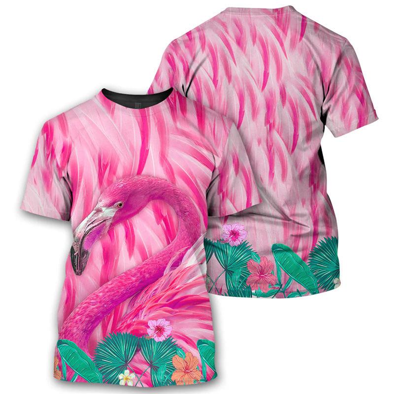 Summer Round Neck 3D Animal Pattern Print Top Fashionable Casual Short Sleeved Men's and  Women's Unisex T-shirts