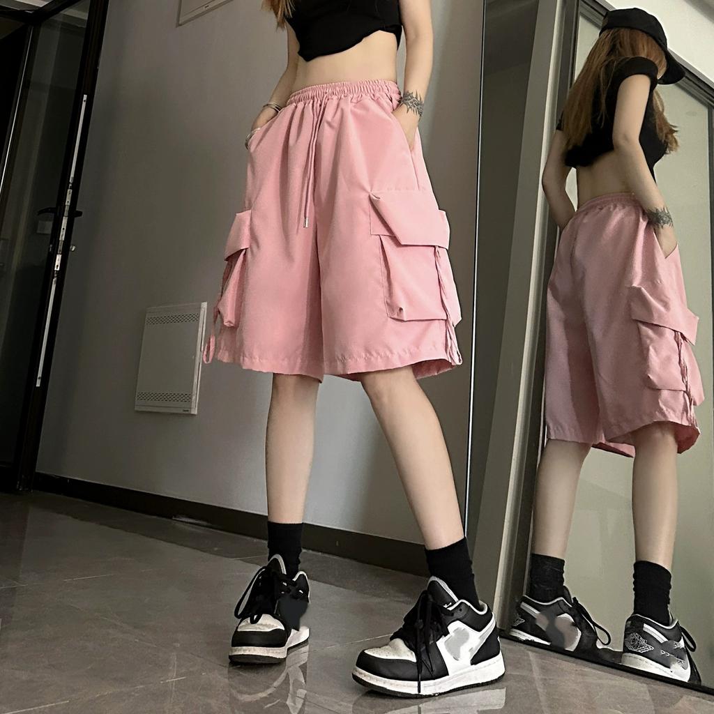 Summer Oversize Wide Leg Shorts Y2K Cargo Casual Shorts Women Harajuku Black Streetwear Fashion High Waist Baggy Short Pants