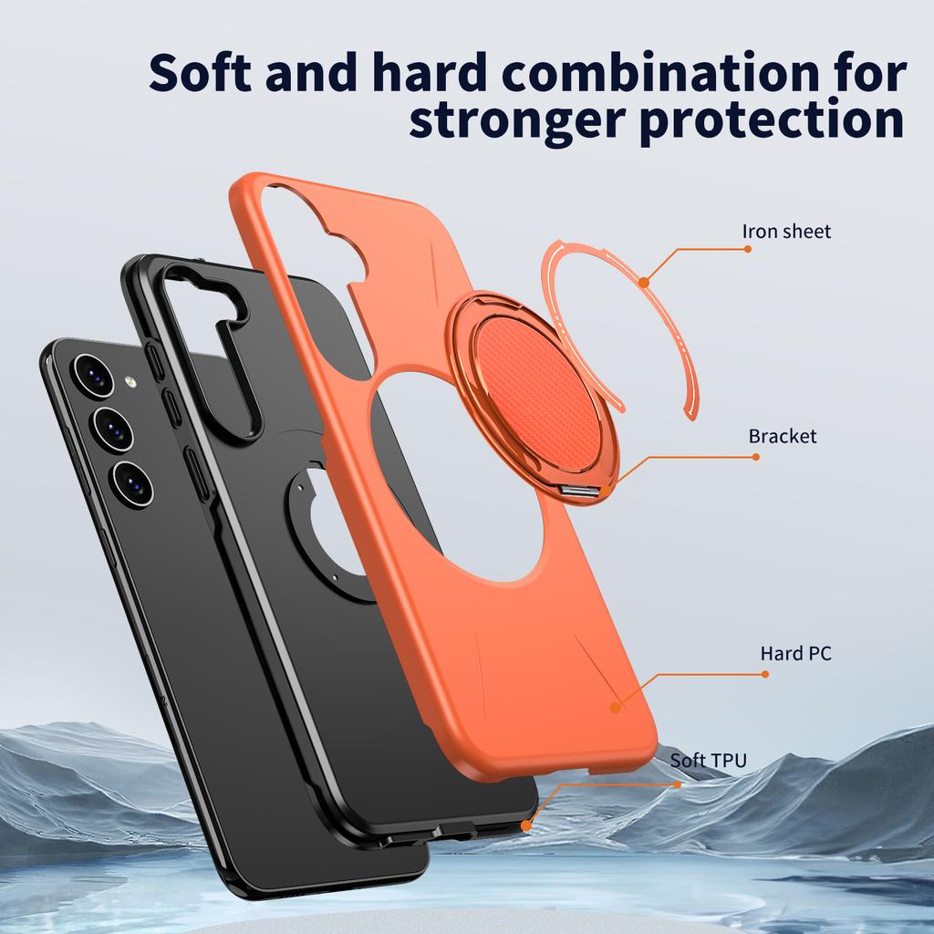 For Samsung Galaxy S23+ Magnetic Case Rotating Kickstand TPU+PC Phone Cover