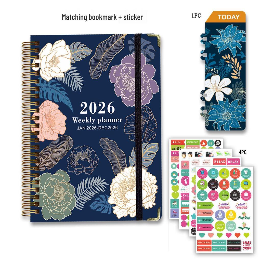 2026 Hardcover Spiral Planner & Sketch Notebook