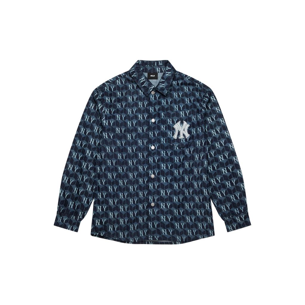 New MLB New York Yankees Denim Jacket Unisex Dark Marine Blue 3ADRM0734-50NYD