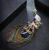 Elegant Peacock Rhinestone Brooch: Versatile Shawl Pin & Corsage Accessory for Women's Coats and Suits
