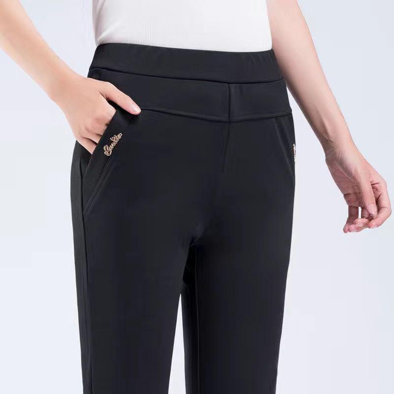 

1 шт., весенние эластичные брюки для женщин среднего и пожилого возраста, новые брюки для мам, большой размер