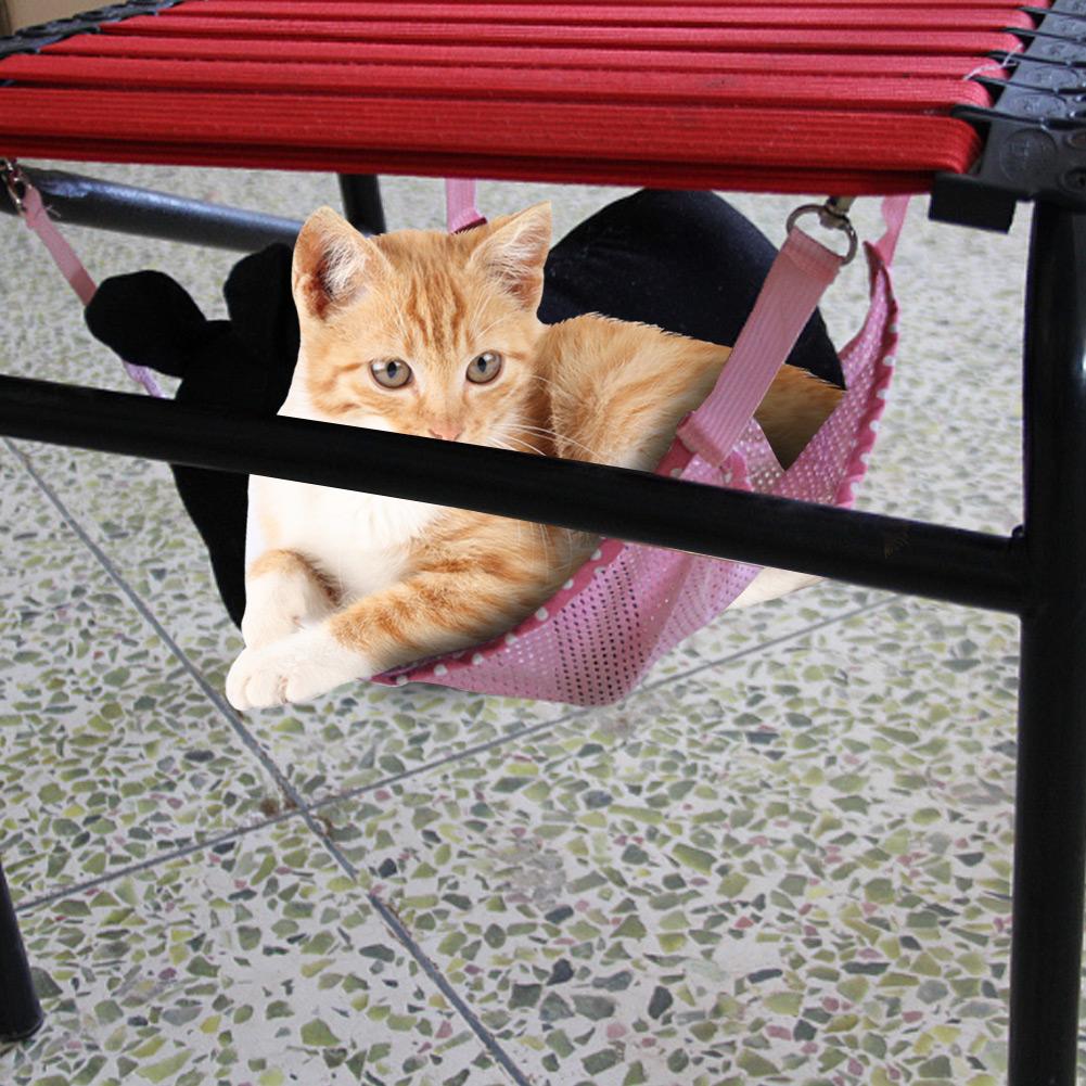Winter Sommer Zwei Seiten Multifunktionale Tragbare Atmungsaktive Netz Haustier Hängematte Hängebett für Katzen Hunde(Rosa S)
