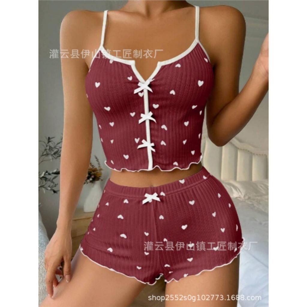 Women's Fashion Suspender Shorts Set