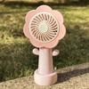 Przenośny Ręczny Wentylator Kształt Kwiatu Szybkie Ładowanie USB Mały Wentylator Regulowana Prędkość Wiatru Niski Poziom Hałasu Akumulatorowy Mini Wentylator