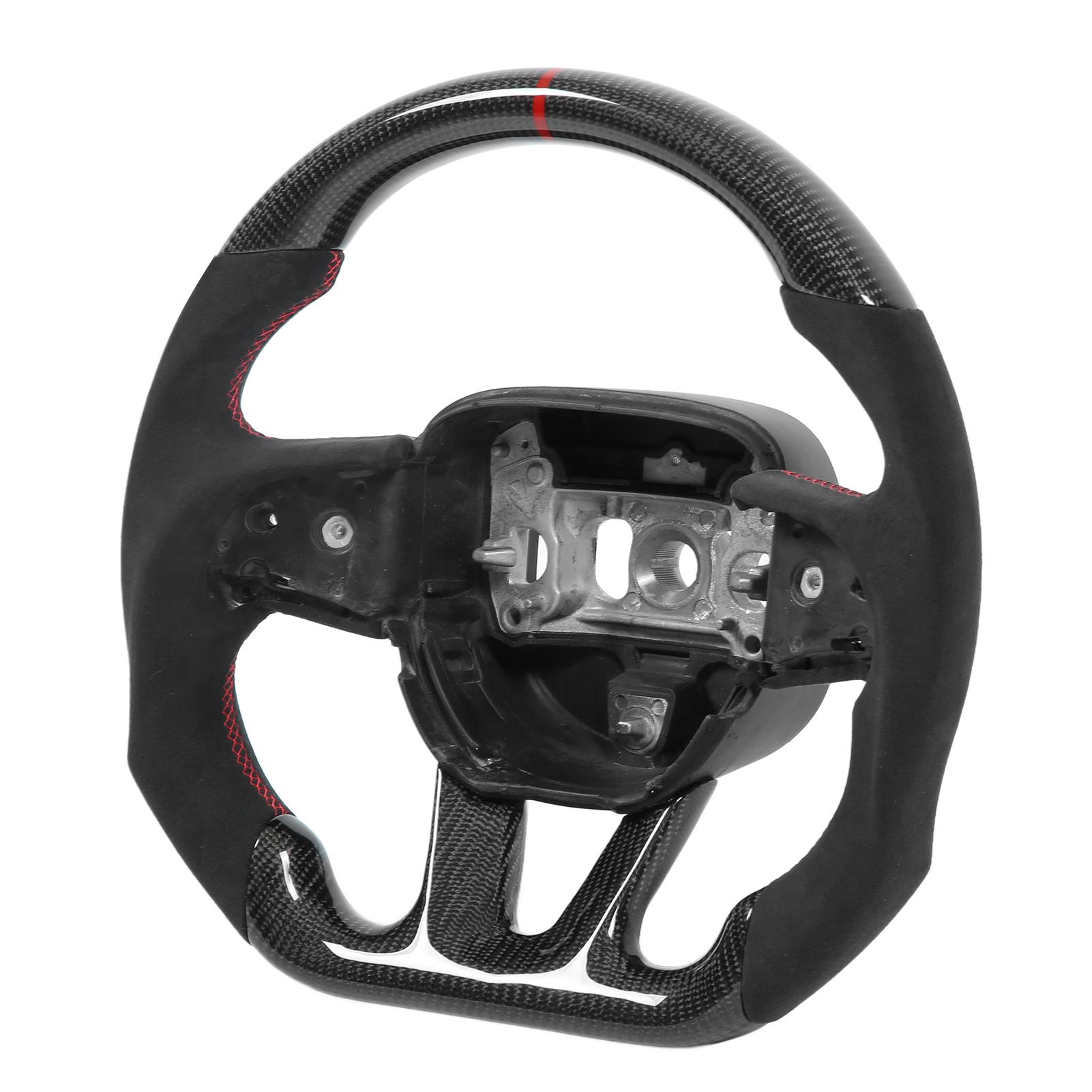 

Рулевое колесо из углеволокна замша красная строчка замена для Dodge Challenger Charger Durango