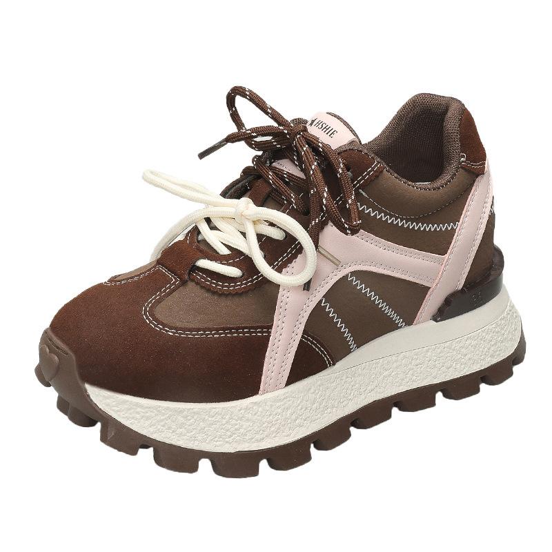 

2025 осень новые немецкие тренировочные туфли водонепроницаемые настольные модные повседневные туфли осень инс женские туфли круглый носок высота Форрест Гамп туфли женские 40