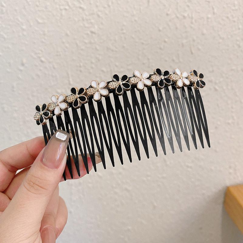 Crystal Flowers Comb Bangs Hair Clip for Women Braid Broken Hairpin Inserted Comb Pressure Pin Girls Hair Accessories Jewelry