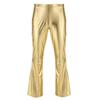 Herren Wetlook Schlaghose 70er Jahre Retro Kostüm Herren Lederhose Glanzhose Leggings Tanz Clubwear