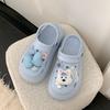 White Cartoon Puppy Anti-skid Stepping On Shit Thick-soled Hole Shoes Women's Outer Wear Summer Height-increasing Cool Slippers