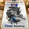 Flannel BlanketCristiano Ronaldo Custom Name Text Personalized Soft Warm Throw Blanket Home Decor Gift